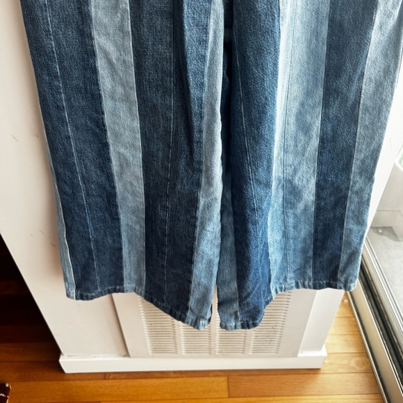 CLOSED two tone striped wide leg cropped jeans - Picture 5 of 10